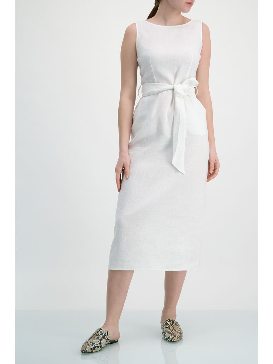 silk white midi dress