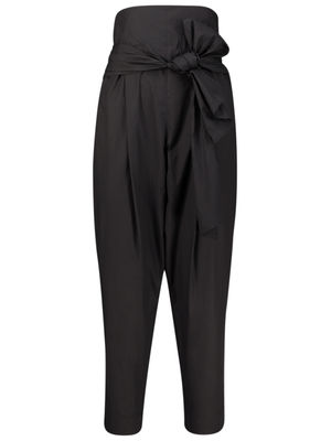Dramatic pegged trousers