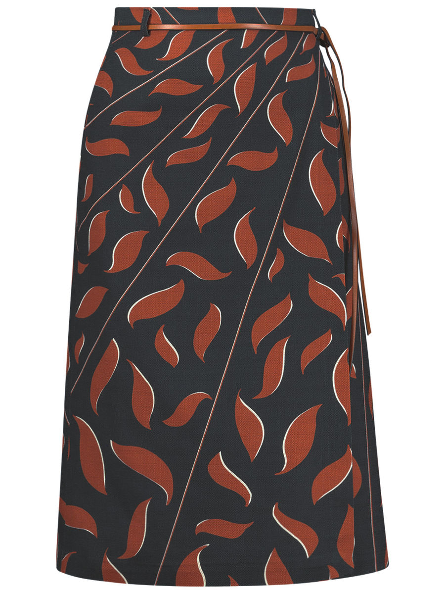 patterned wrap skirt