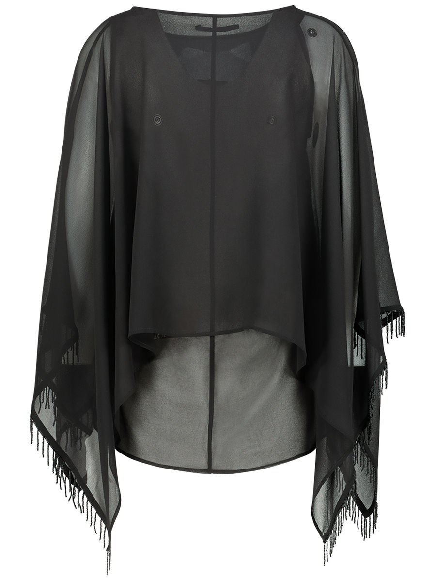 sheer poncho blouse