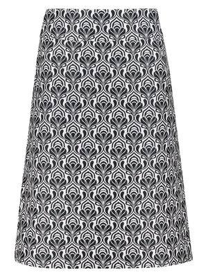 Blended print a-line skirt