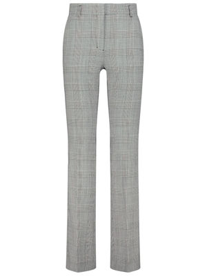 Melange checkered pleated trousers
