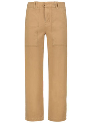 Beige toned straight-fit trousers