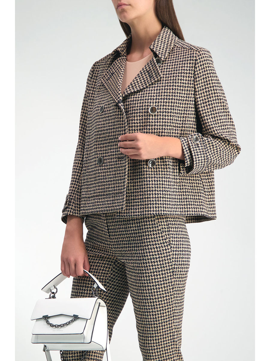 cropped houndstooth jacket