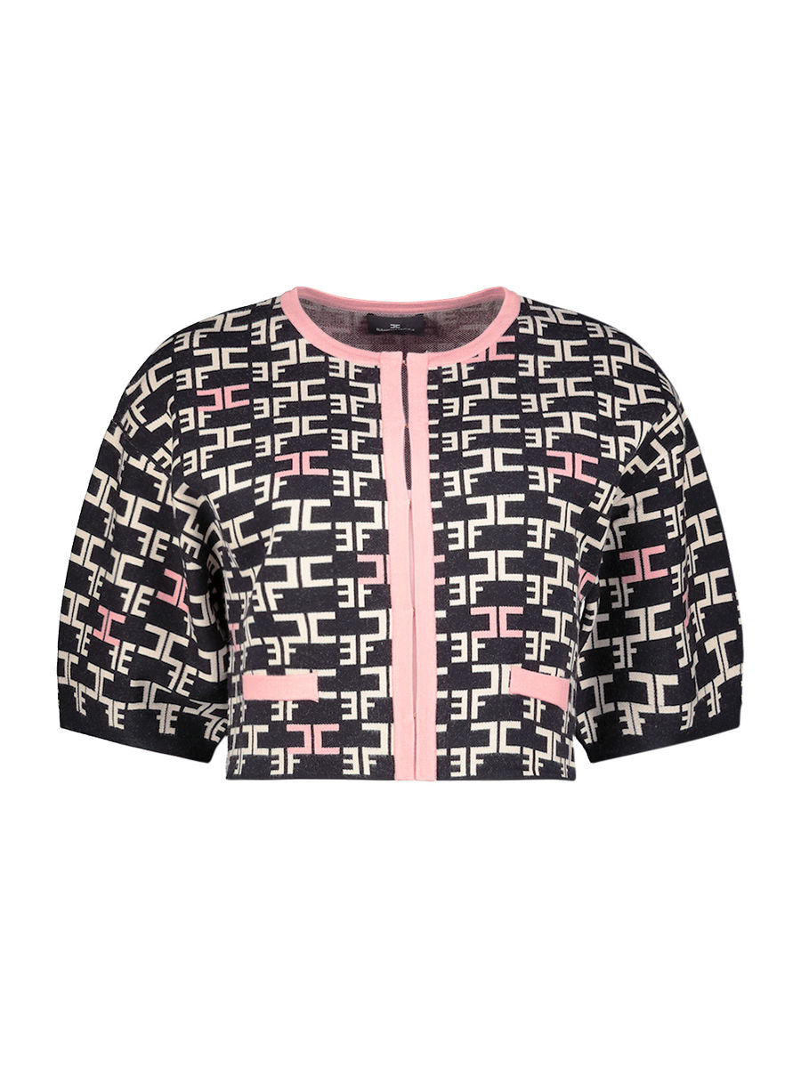 patterned cropped cardigan