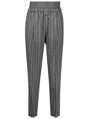 Mélange striped trousers