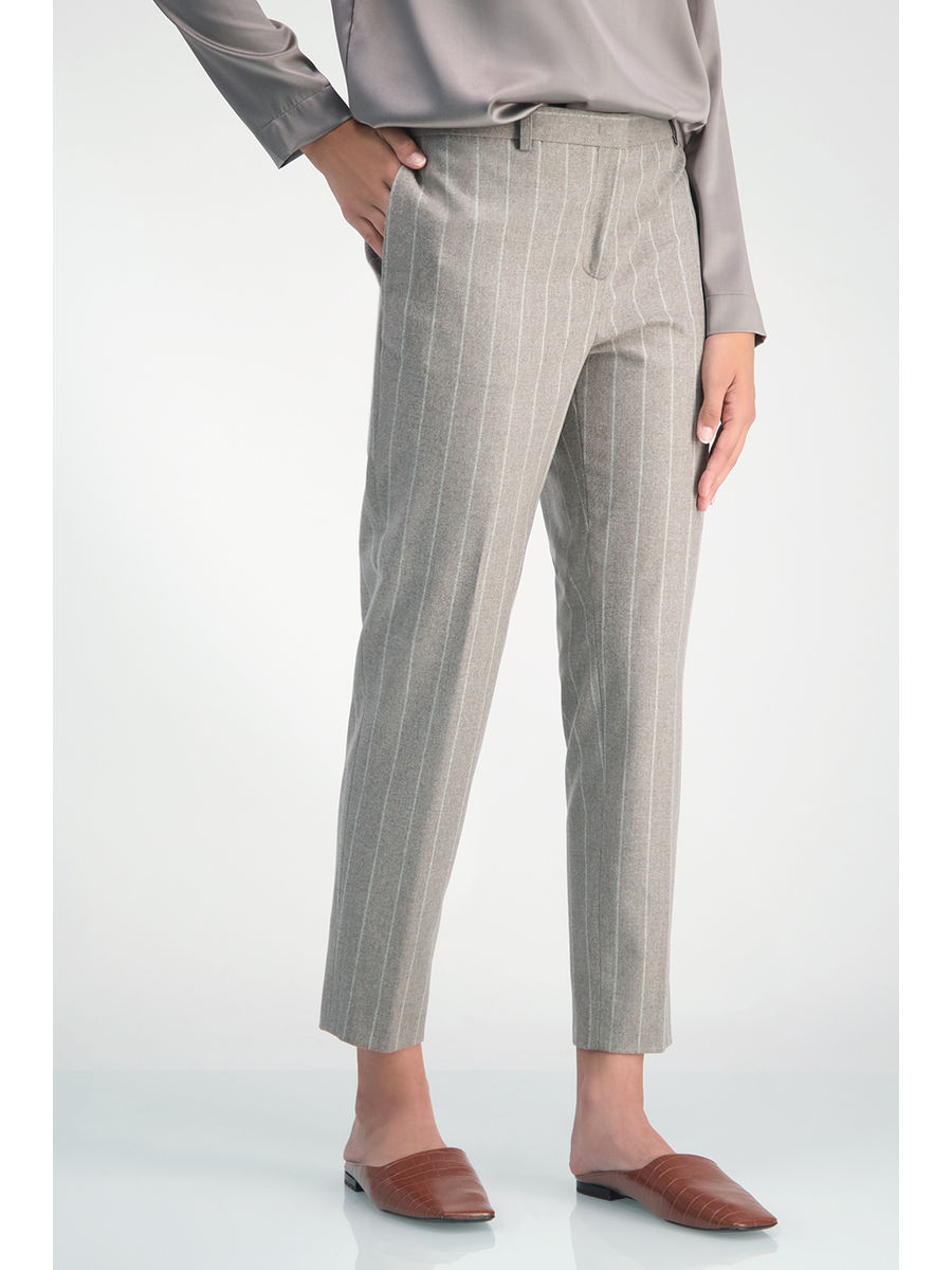 striped slim trousers