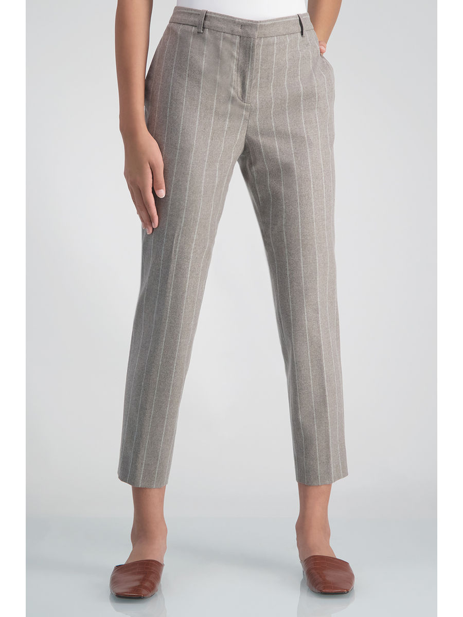 striped slim trousers