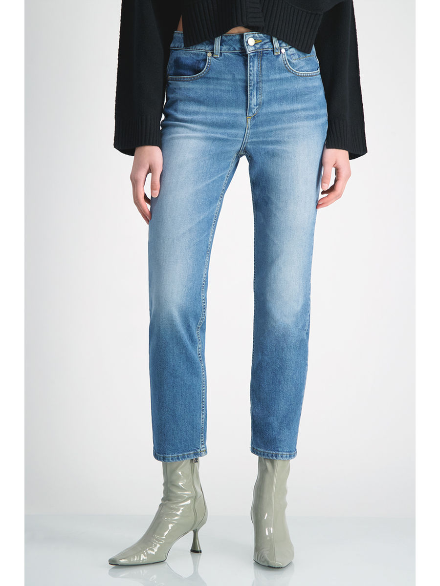 cropped straight fit jeans