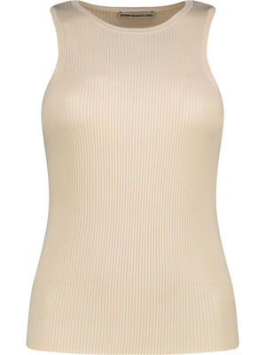 Cream racer-back ribbed top