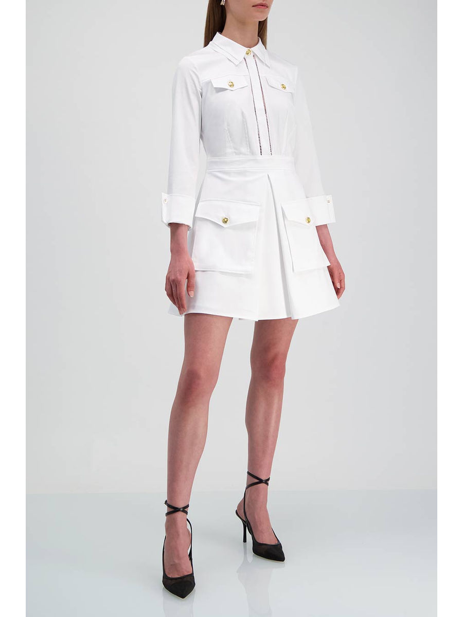 fit and flare white mini dress