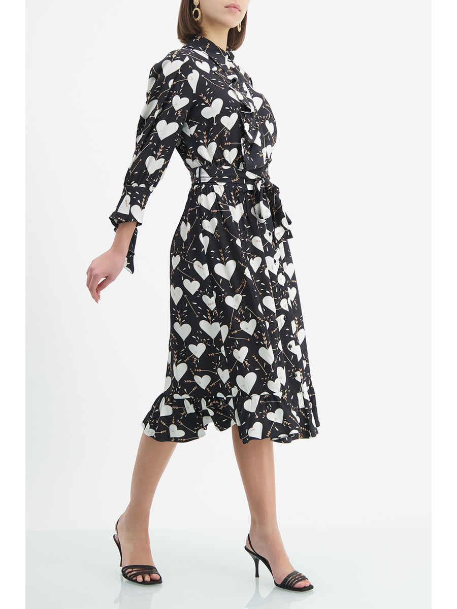 monochrome midi dress