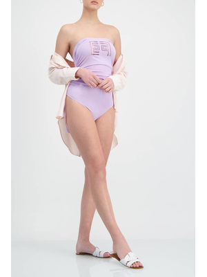Strapless lilac swimsuit