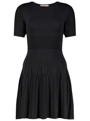 Charcoal knit fit-and-flare dress
