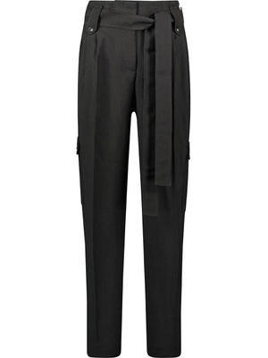 High-waist ebony trousers