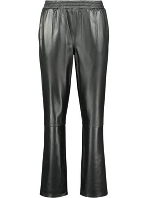 Elasticated leather trousers