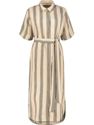 Vintage striped belted midi dress