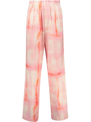 Tie and dye straight fit trousers
