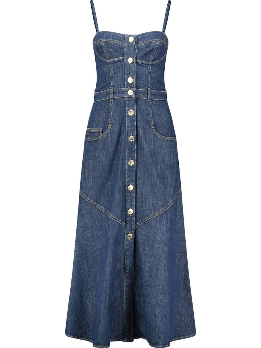 strappy patch pocket dress