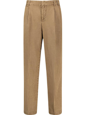 Straight leg concealed fastening trousers