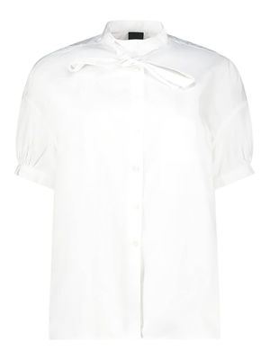 Bow detailed pure cotton blouse