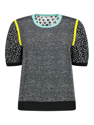 Round neck eclectic print jumper
