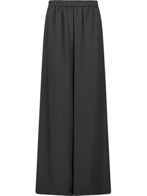 Flared button detailed silk trousers