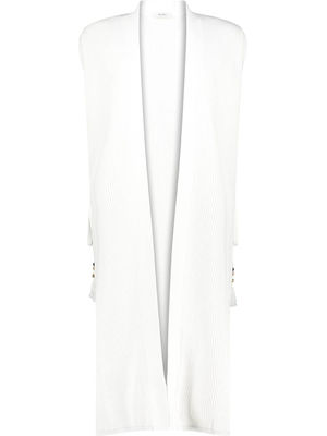 Classic front-open cotton blend cardigan