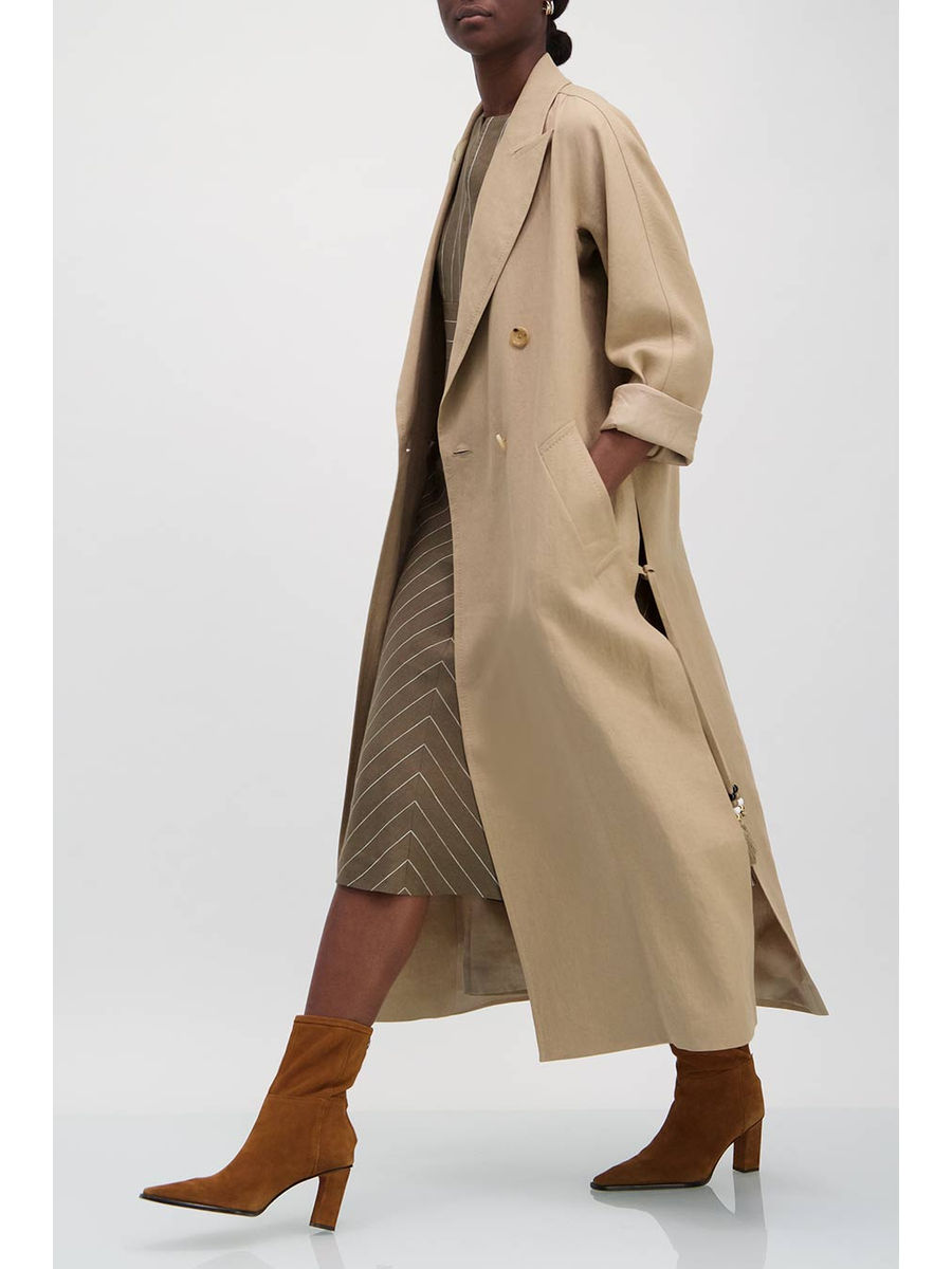 double breasted peak lapel coat