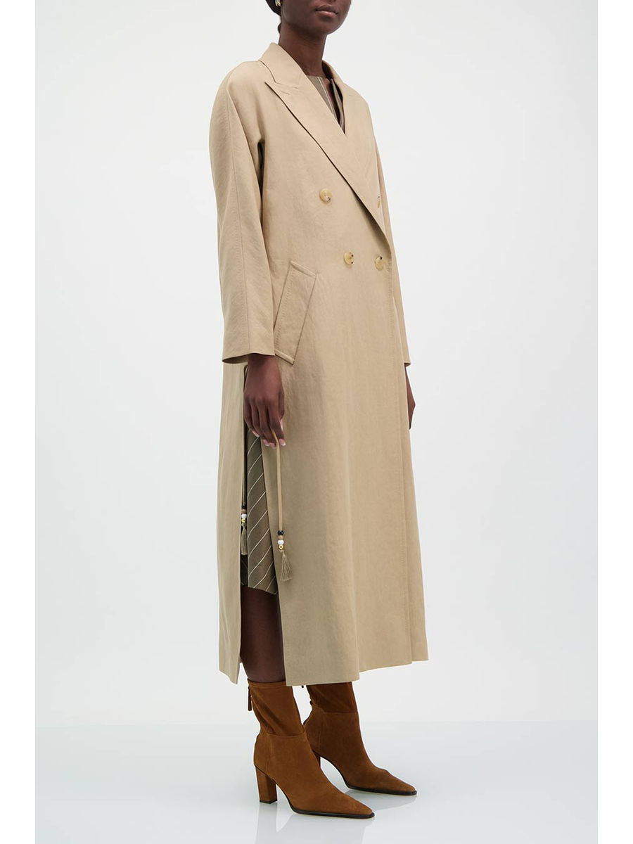 double breasted peak lapel coat