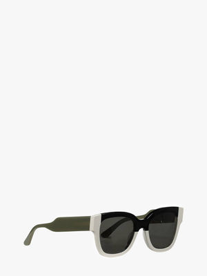Monochrome Sonnenbrille mit breiten Bügeln