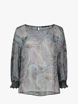 Paisley print silk blouse