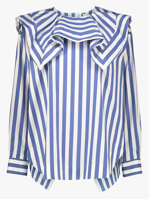Striped shirt with back fastening