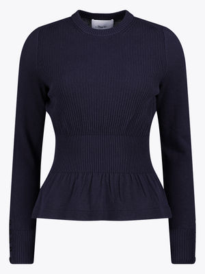 Ribbed fitted waistline sweater