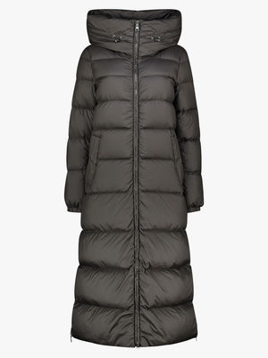 Hooded quilted down coat