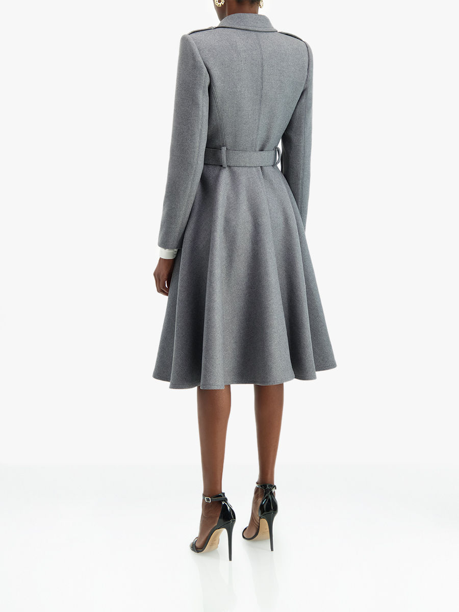 double breasted flare coat