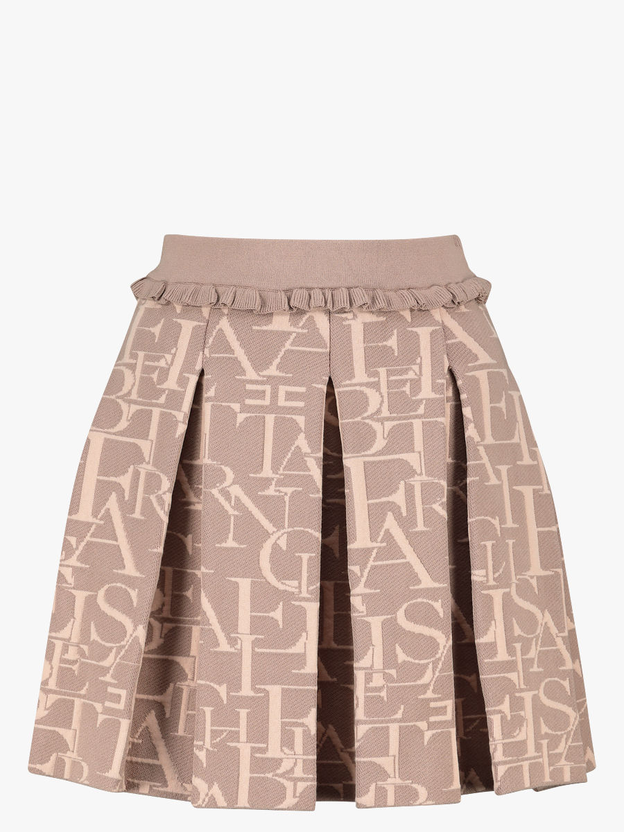 jacquard pleated mini skirt