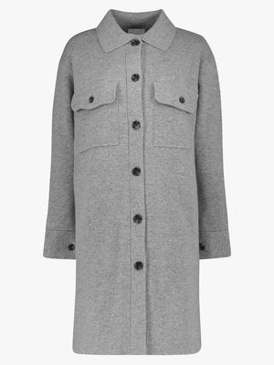 Wool blend button down coat
