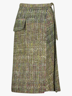 Yarn-dyed sarong skirt
