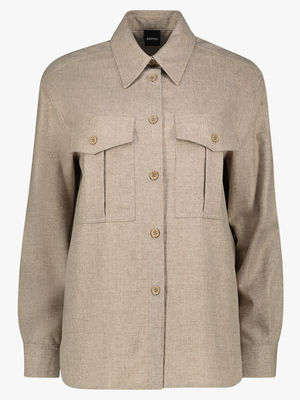 Wool-cashmere flannel shirt