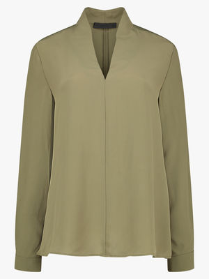 Silk blend long sleeve blouse