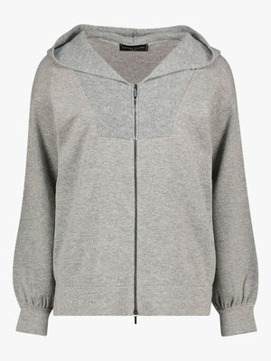 Cashmere hooded cardigan