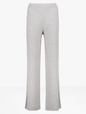 Cashmere trousers with shiny stripes