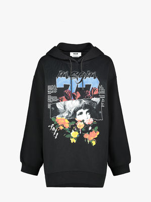 Hooded graphic print sweatshirt