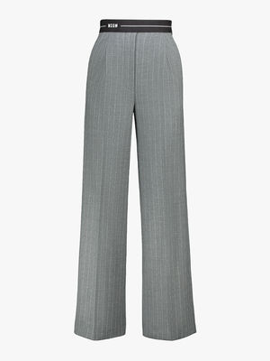 Pinstripe wool trousers
