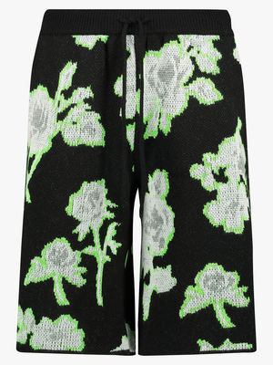 Neon flowers motif shorts