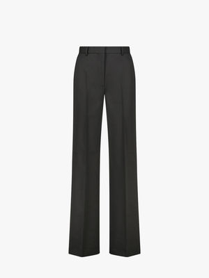 Wool pants with straight loose-fit
