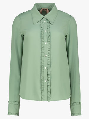 Frill detailed crepe blouse