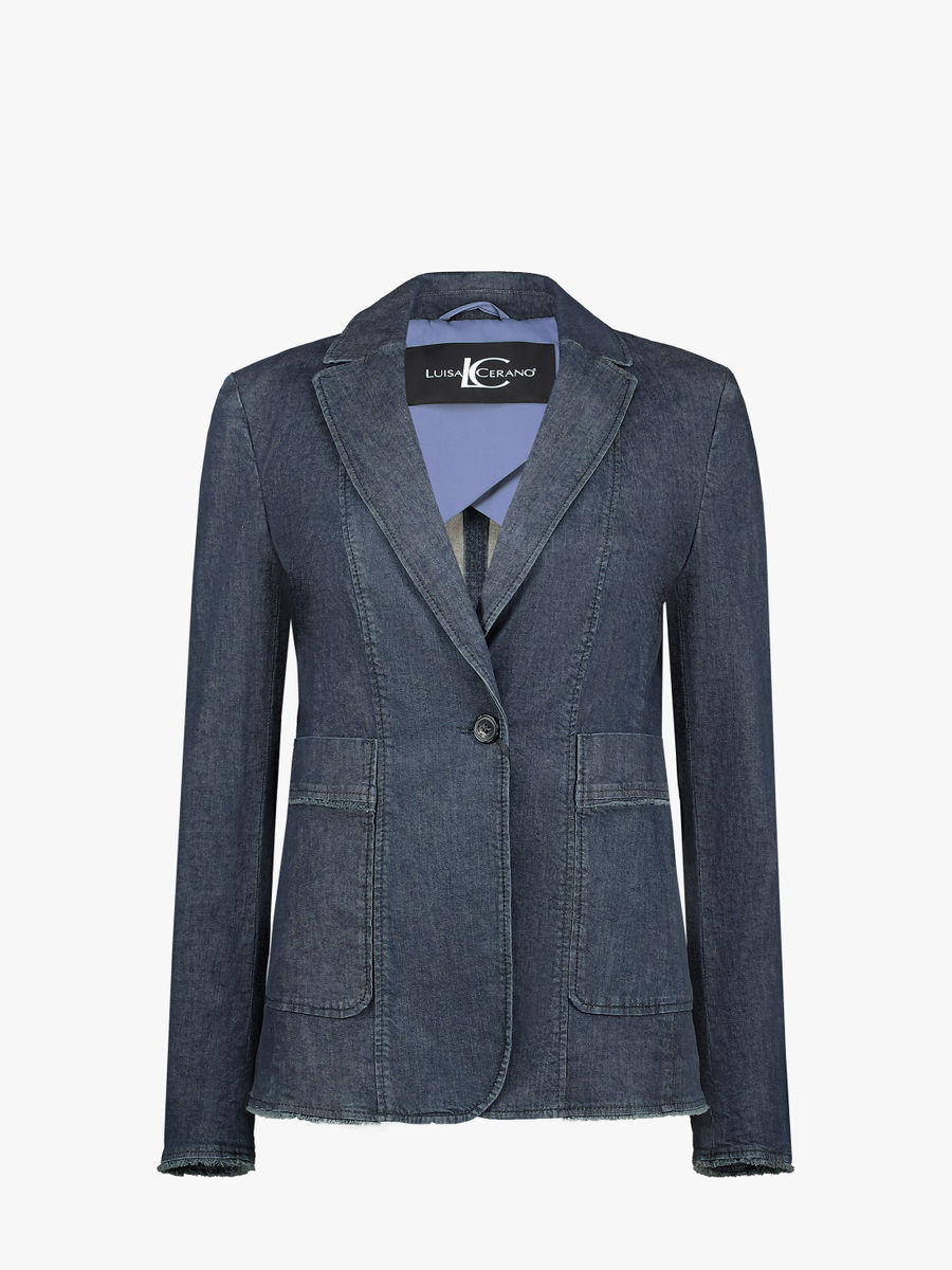 Luisa Cerano - Denim blazer | Firusas.com
