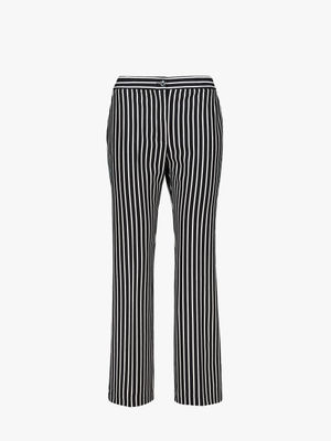 Flared trousers with stripes